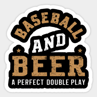 Baseball And Beer A Perfect Double Play Sticker